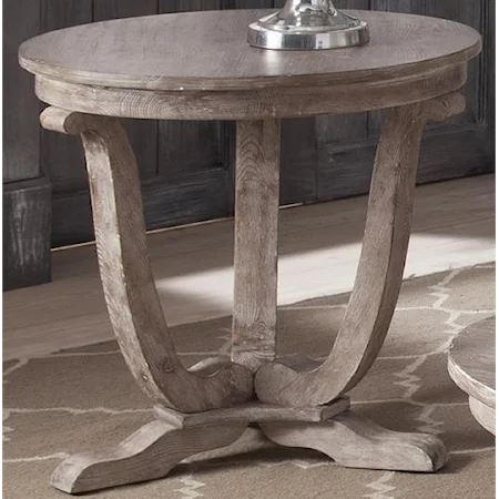 Transitional Round End Table